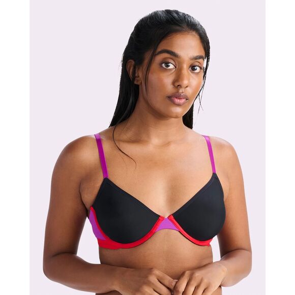 NWT Your Parade Re:Play Unlined Underwire Bra Ultra Soft XS Eightball Colorblock - Picture 1 of 7